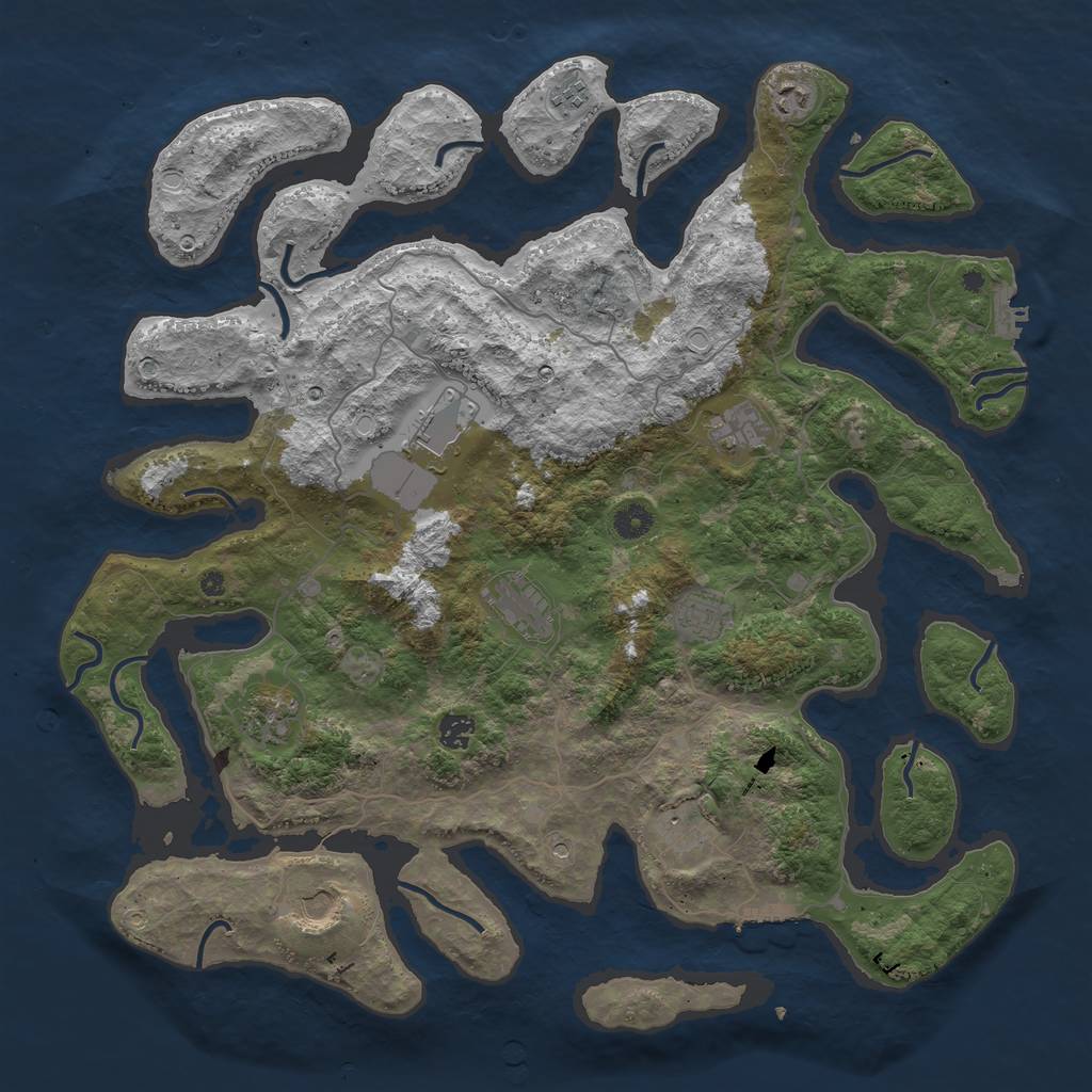 Rust Map: Procedural Map, Size: 4500, Seed: 145312, 21 Monuments