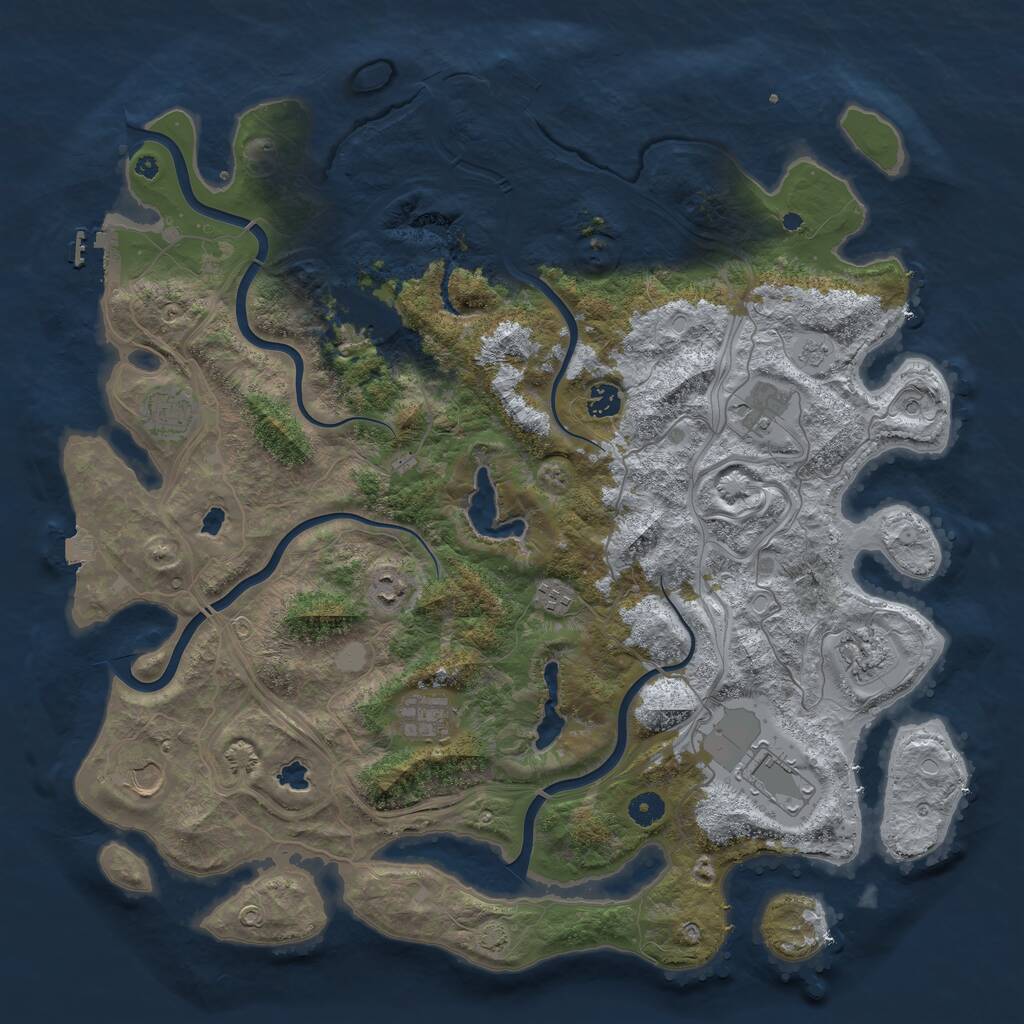 Rust Map: Procedural Map, Size: 4500, Seed: 9138928, 16 Monuments