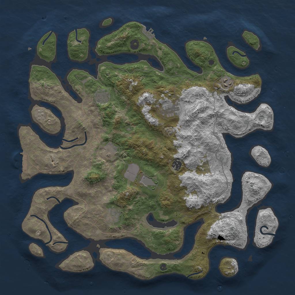 Rust Map: Procedural Map, Size: 4500, Seed: 9138928, 19 Monuments