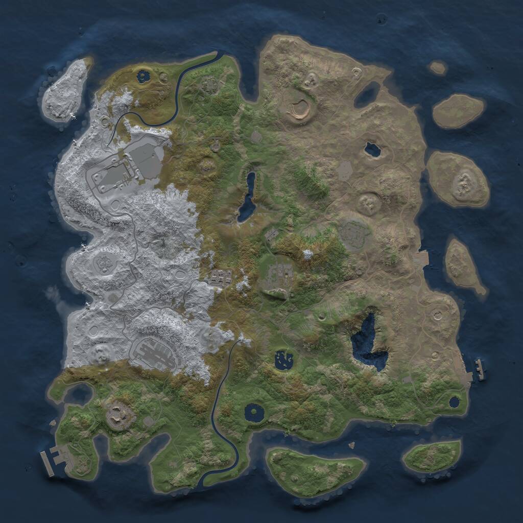 Rust Map: Procedural Map, Size: 4000, Seed: 438110, 14 Monuments