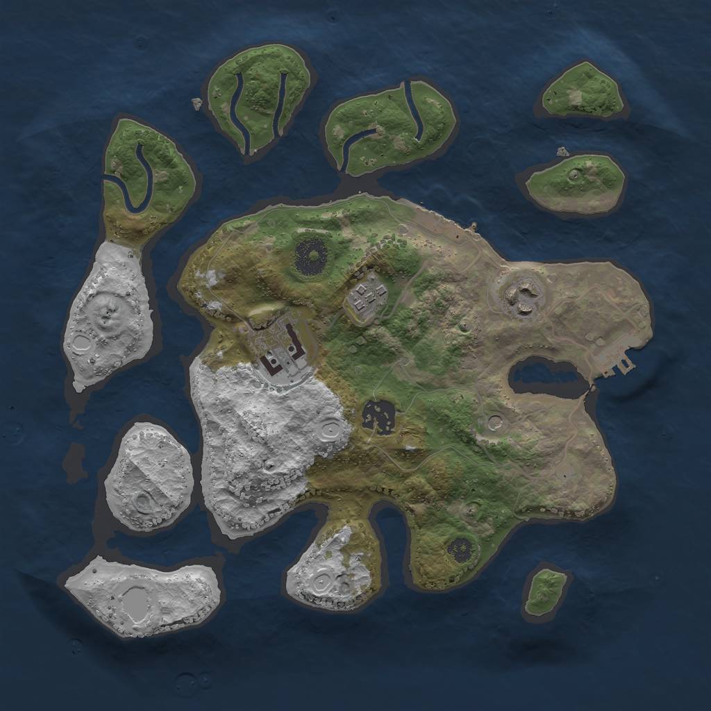 Rust Map: Procedural Map, Size: 3000, Seed: 812774790, 15 Monuments