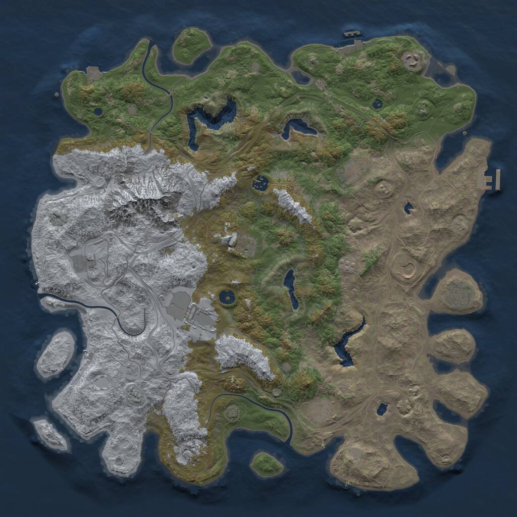 Rust Map: Procedural Map, Size: 5000, Seed: 1862009531, 17 Monuments