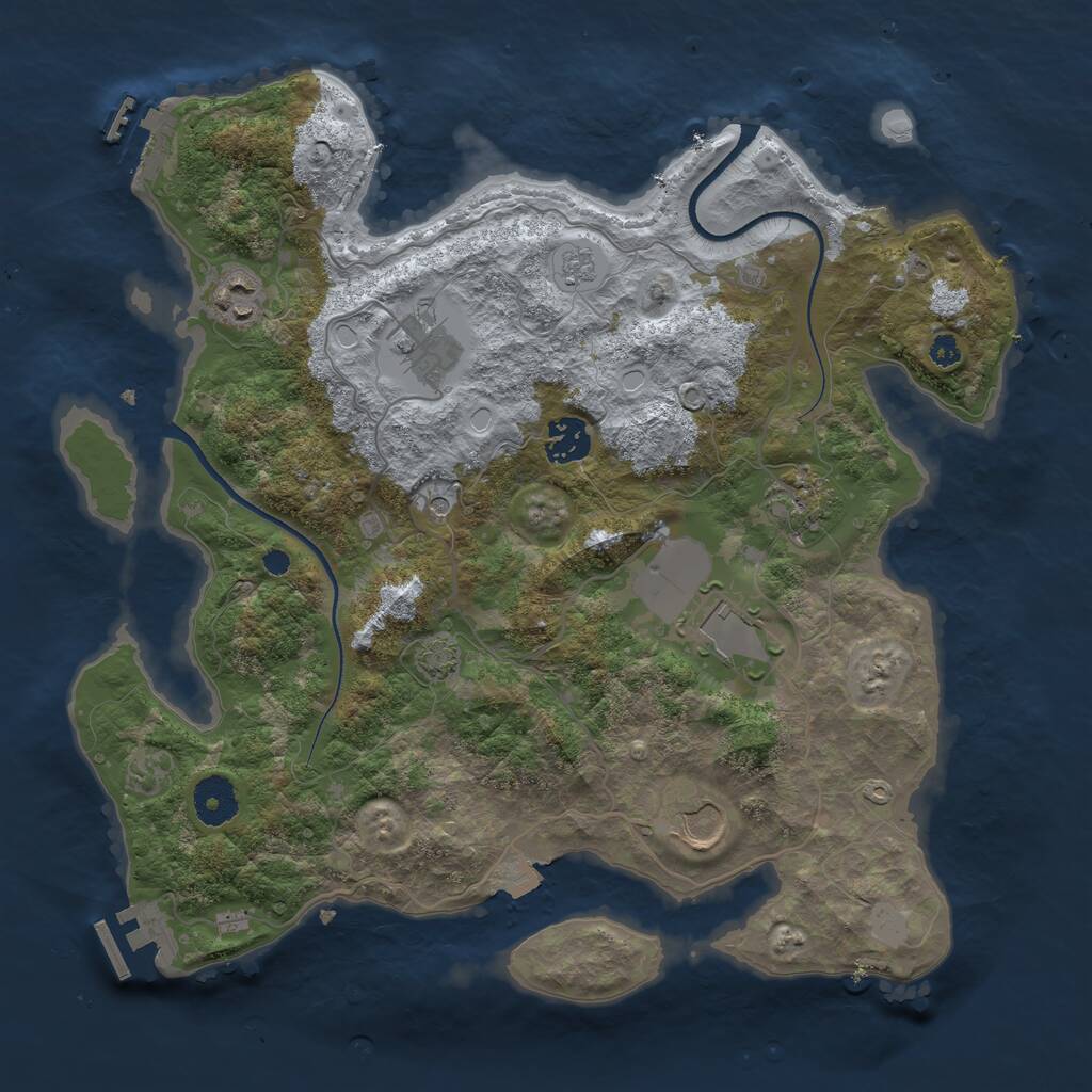 Rust Map: Procedural Map, Size: 3500, Seed: 7787, 12 Monuments