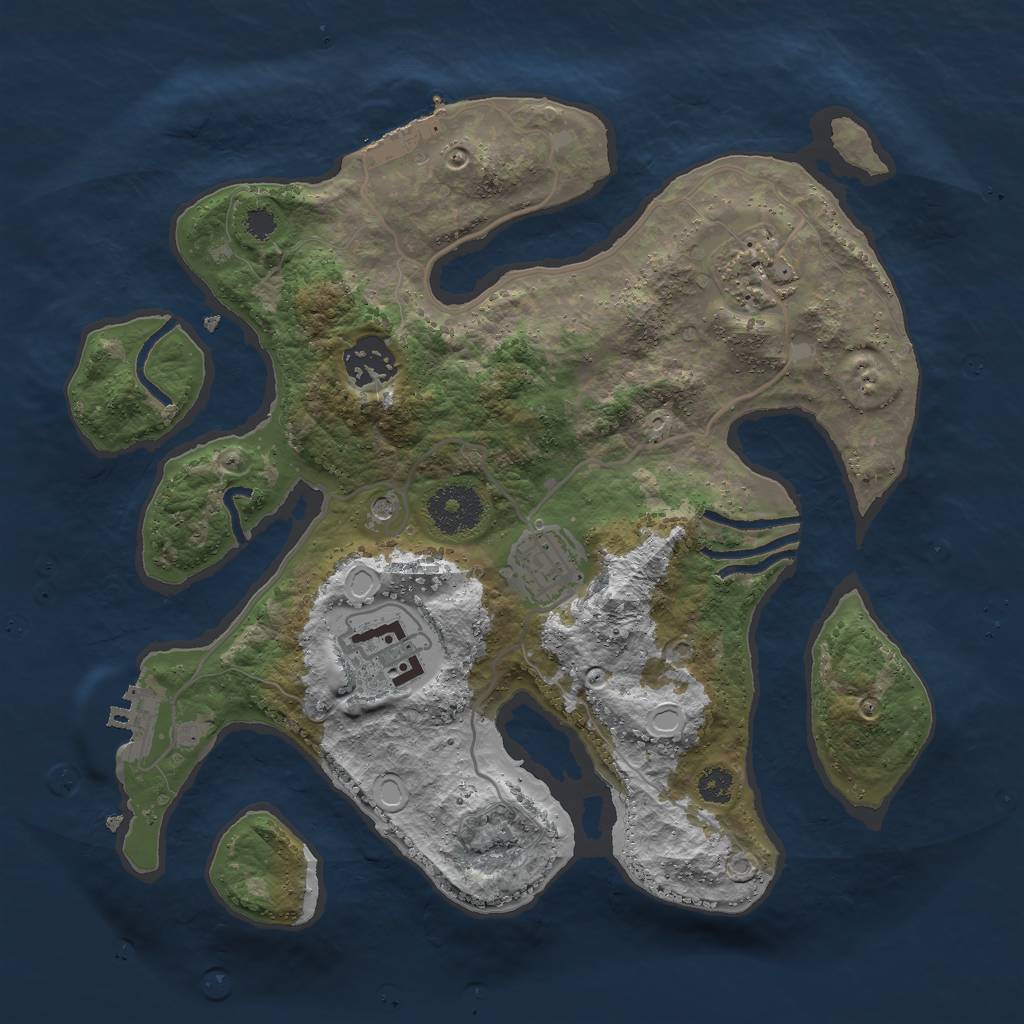 Rust Map: Procedural Map, Size: 3000, Seed: 1584328607, 15 Monuments