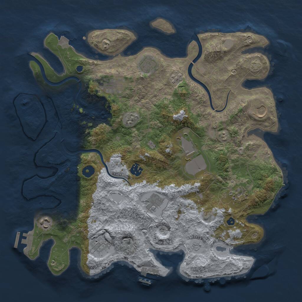 Rust Map: Procedural Map, Size: 3800, Seed: 241514582, 16 Monuments