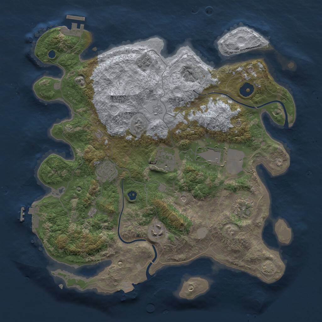 Rust Map: Procedural Map, Size: 3500, Seed: 857652025, 12 Monuments