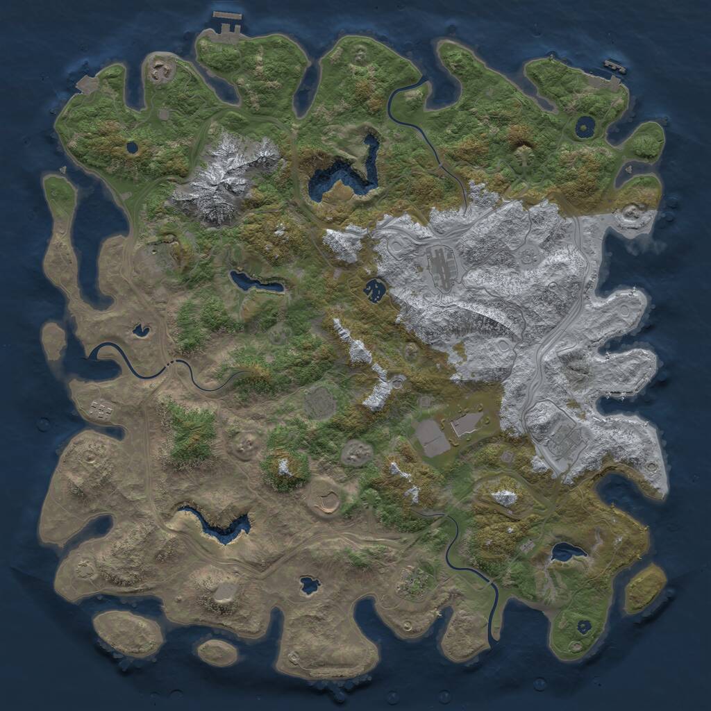 Rust Map: Procedural Map, Size: 5000, Seed: 313, 16 Monuments