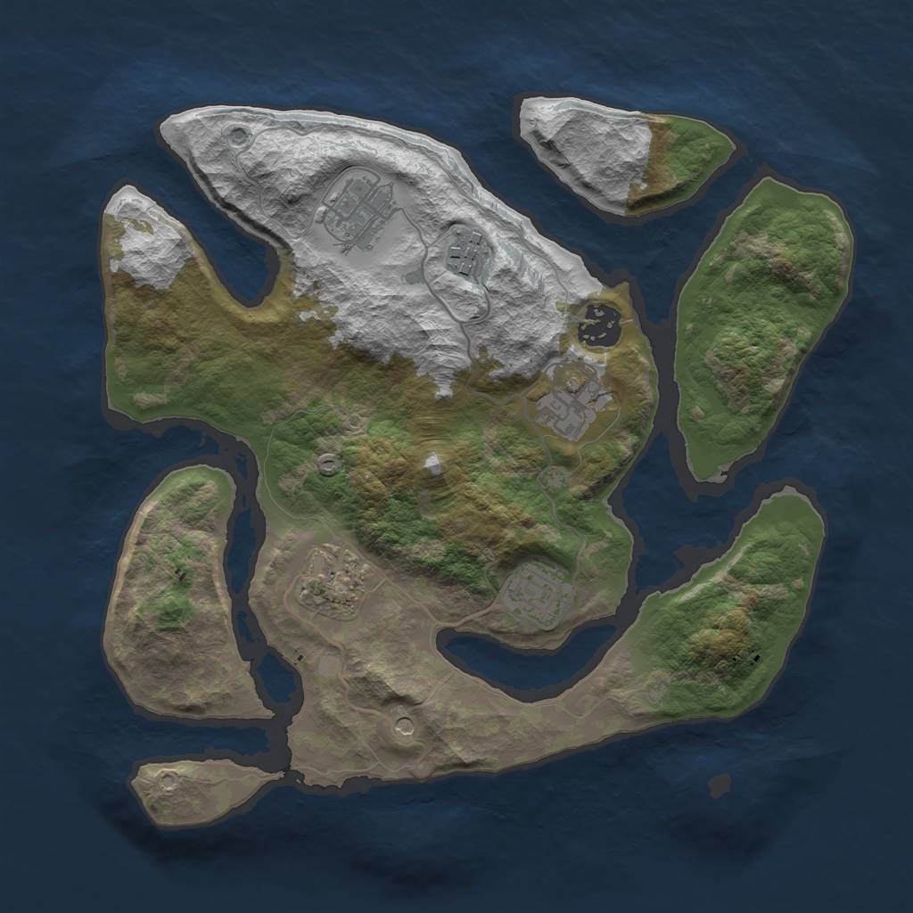 Rust Map: Barren, Size: 3100, Seed: 11, 9 Monuments