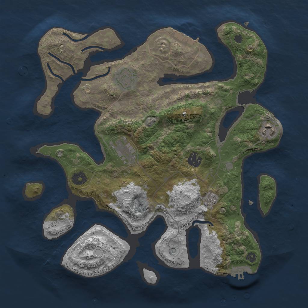 Rust Map: Procedural Map, Size: 3250, Seed: 611323794, 16 Monuments