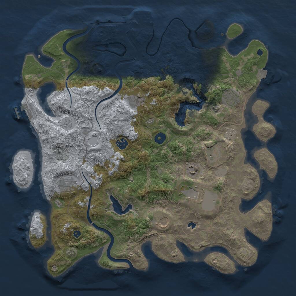 Rust Map: Procedural Map, Size: 4000, Seed: 229781417, 15 Monuments