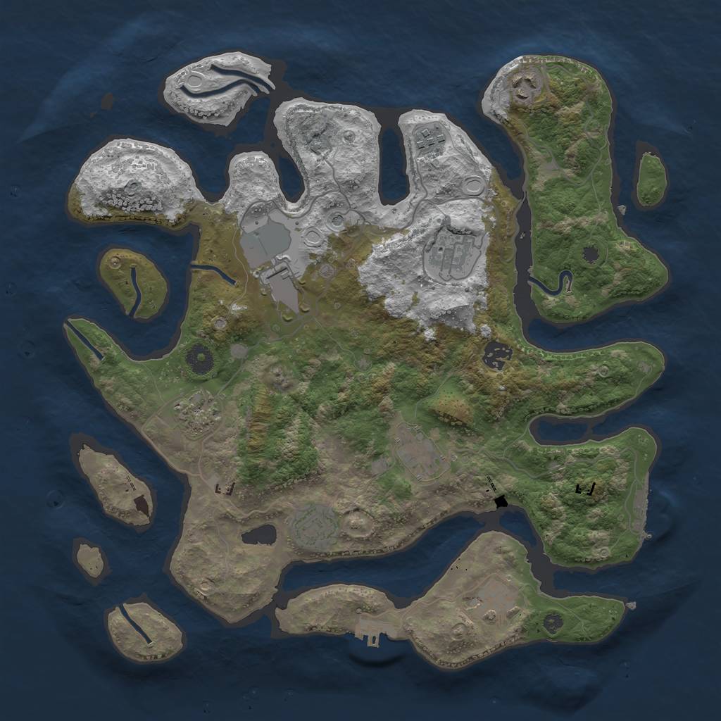 Rust Map: Procedural Map, Size: 3800, Seed: 2621346, 20 Monuments