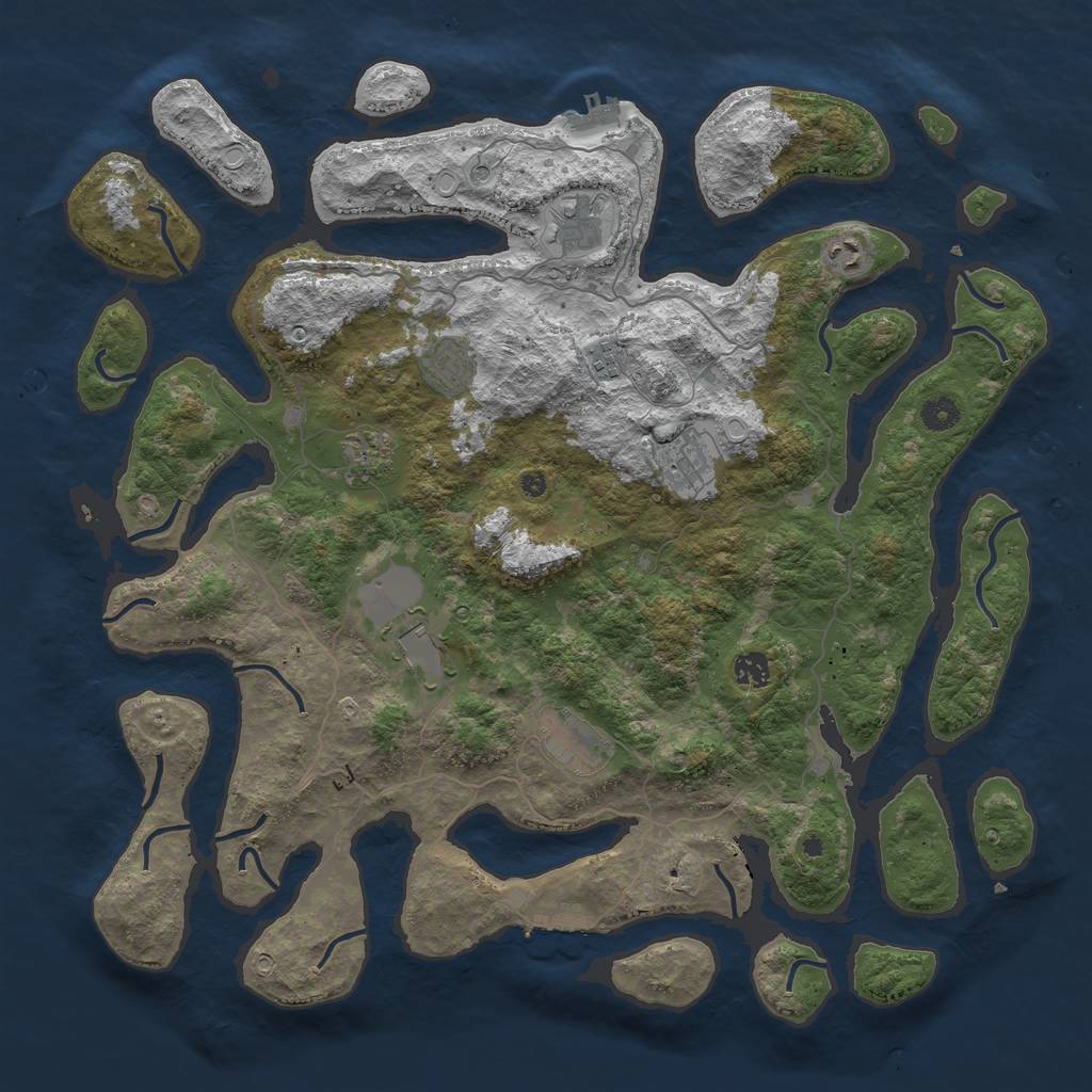 Rust Map: Procedural Map, Size: 4500, Seed: 627934548, 20 Monuments