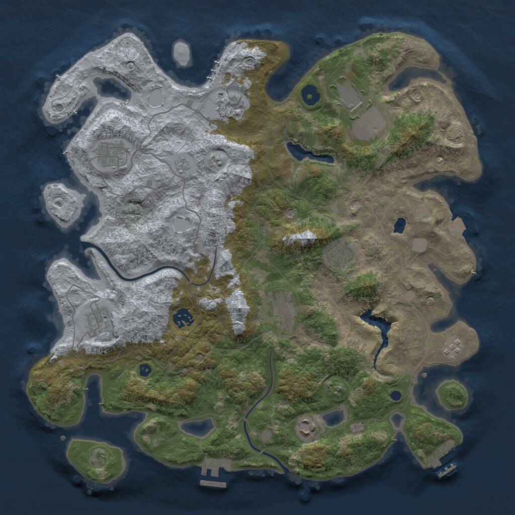 Rust Map: Procedural Map, Size: 4000, Seed: 20000000, 15 Monuments