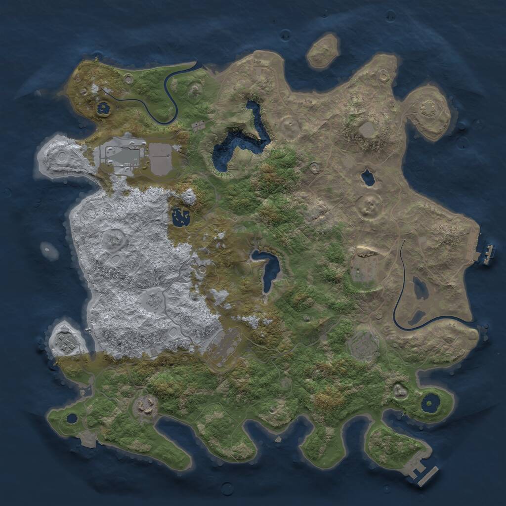 Rust Map: Procedural Map, Size: 4000, Seed: 365966, 13 Monuments