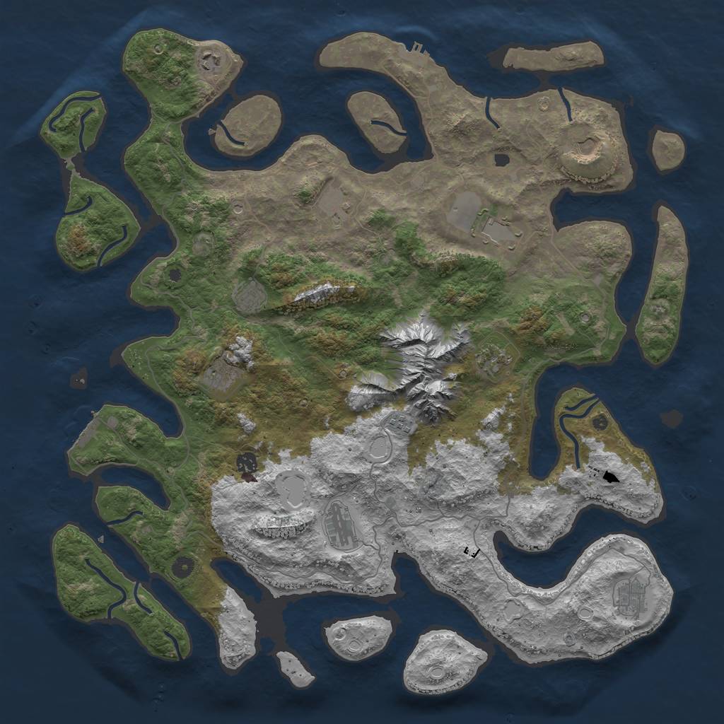 Rust Map: Procedural Map, Size: 5000, Seed: 124124, 22 Monuments