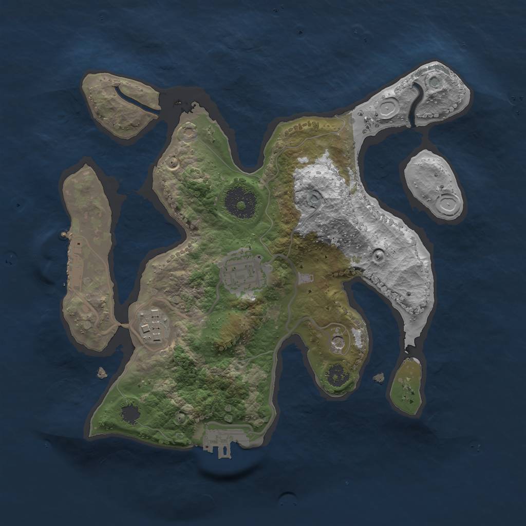Rust Map: Procedural Map, Size: 2500, Seed: 8157, 13 Monuments