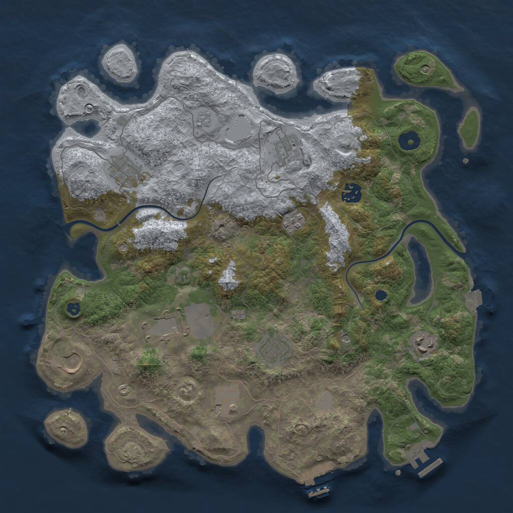 Rust Map: Procedural Map, Size: 3750, Seed: 1328072982, 15 Monuments