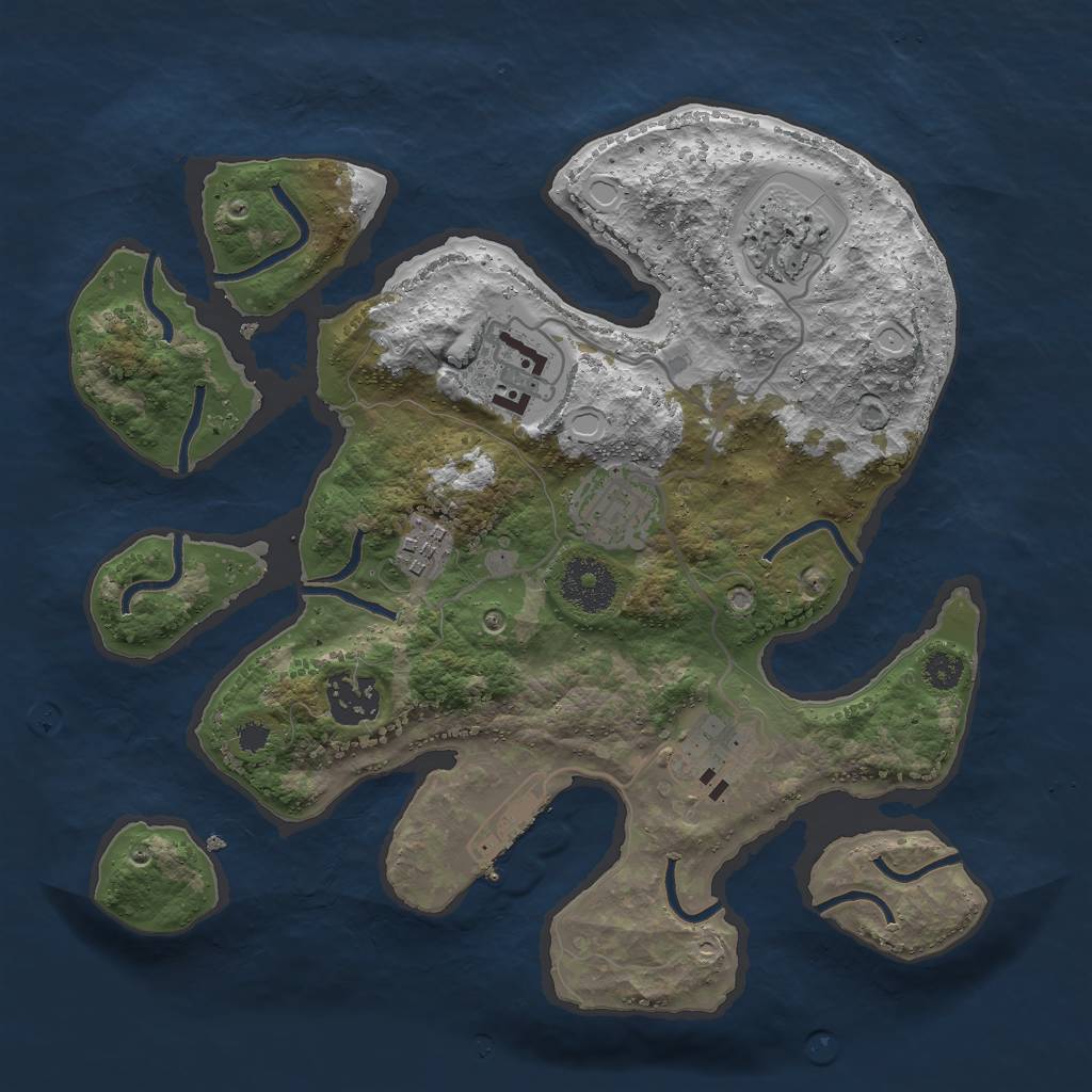 Rust Map: Procedural Map, Size: 3000, Seed: 844832149, 15 Monuments