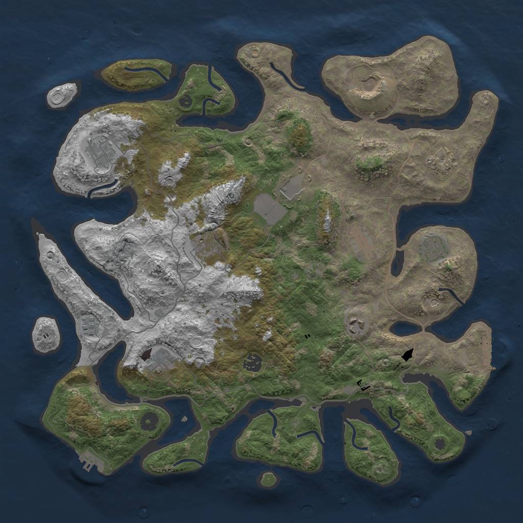 Rust Map: Procedural Map, Size: 4250, Seed: 384088172, 22 Monuments