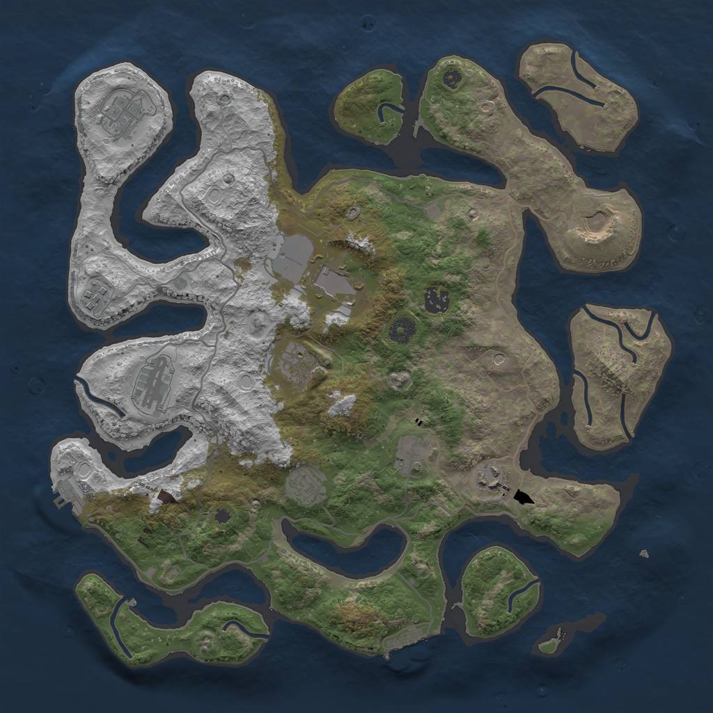 Rust Map: Procedural Map, Size: 4000, Seed: 1067533482, 21 Monuments