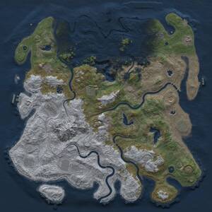 Thumbnail Rust Map: Procedural Map, Size: 5000, Seed: 151316147, 17 Monuments
