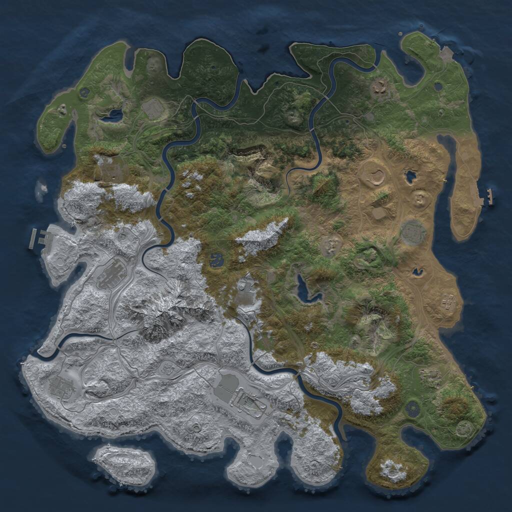 Rust Map: Procedural Map, Size: 5000, Seed: 151316147, 19 Monuments