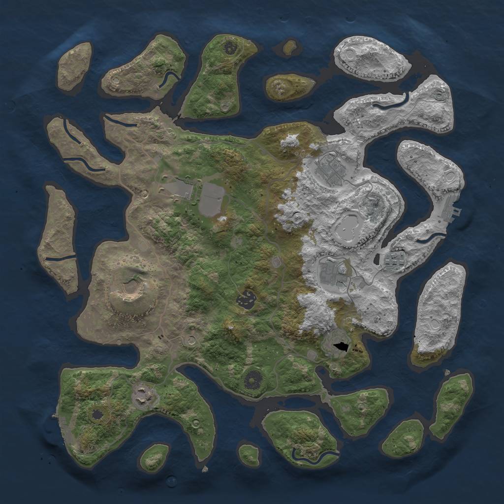 Rust Map: Procedural Map, Size: 4000, Seed: 5685150, 19 Monuments