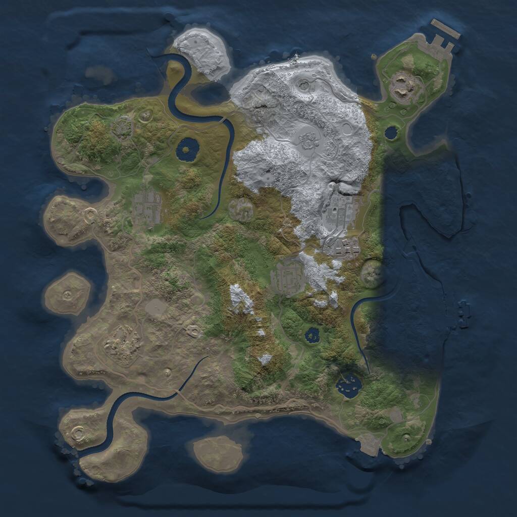 Rust Map: Procedural Map, Size: 3300, Seed: 17081985, 13 Monuments