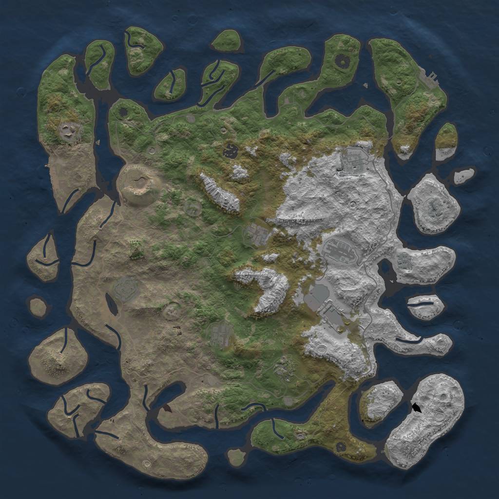 Rust Map: Procedural Map, Size: 4995, Seed: 1234512345, 22 Monuments