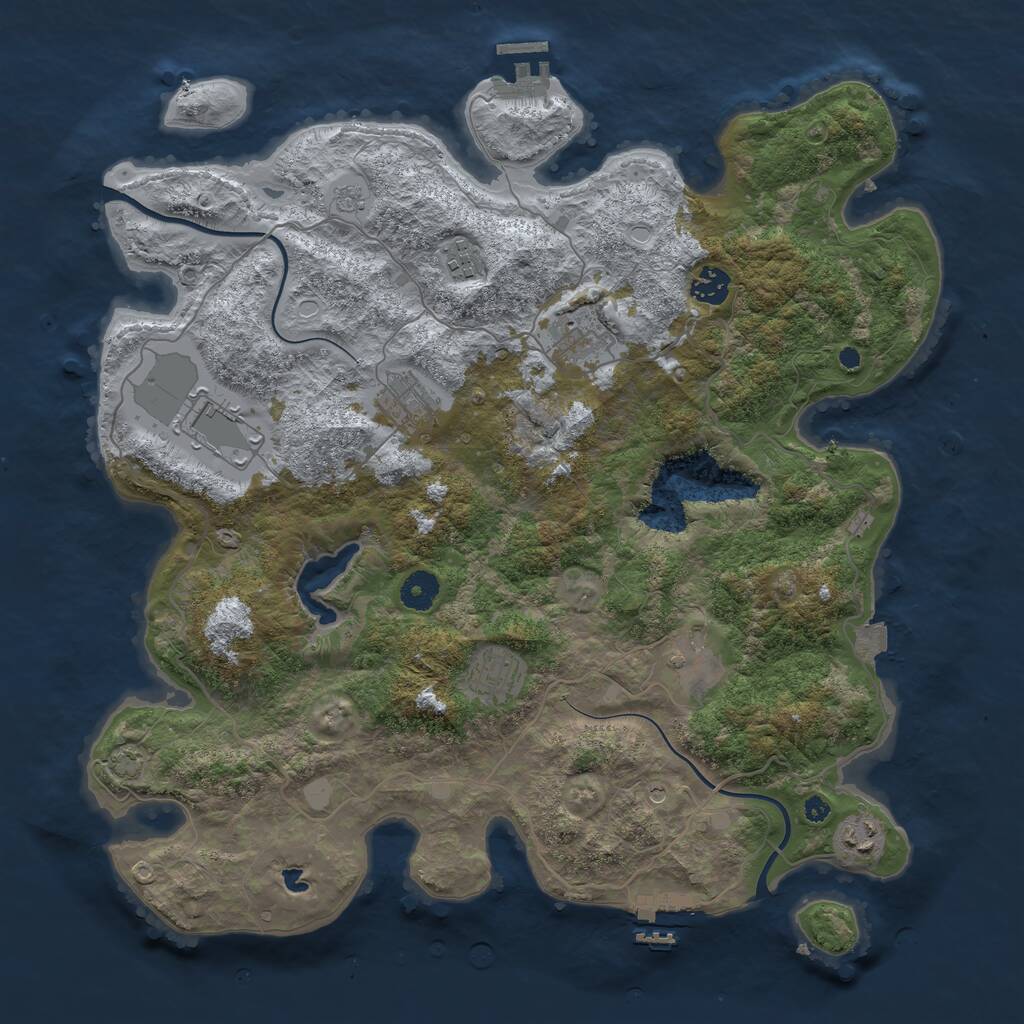 Rust Map: Procedural Map, Size: 4000, Seed: 2006642766, 14 Monuments