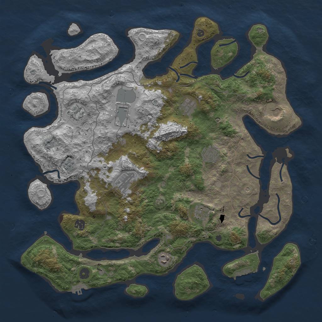 Rust Map: Procedural Map, Size: 4500, Seed: 626541994, 21 Monuments