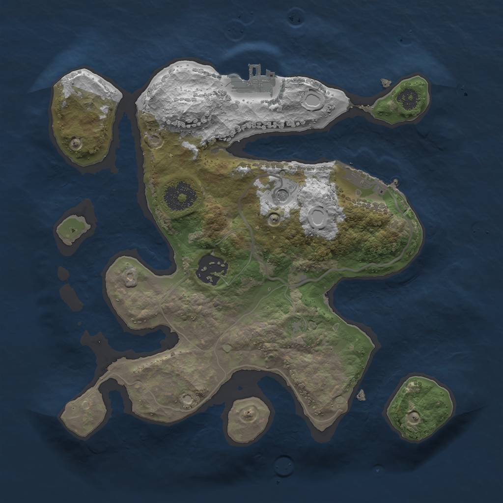 Rust Map: Procedural Map, Size: 2500, Seed: 9453, 12 Monuments