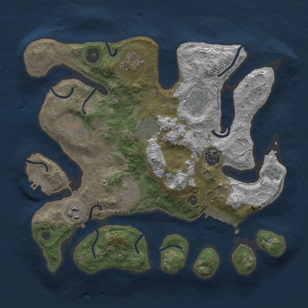 Rust Map: Procedural Map, Size: 3200, Seed: 20210805, 19 Monuments