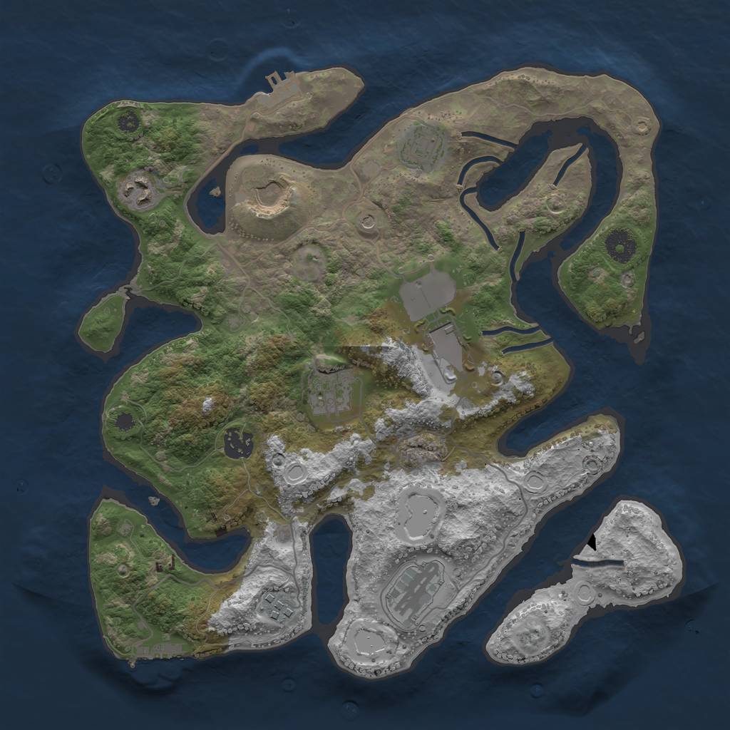 Rust Map: Procedural Map, Size: 3500, Seed: 1832855729, 19 Monuments