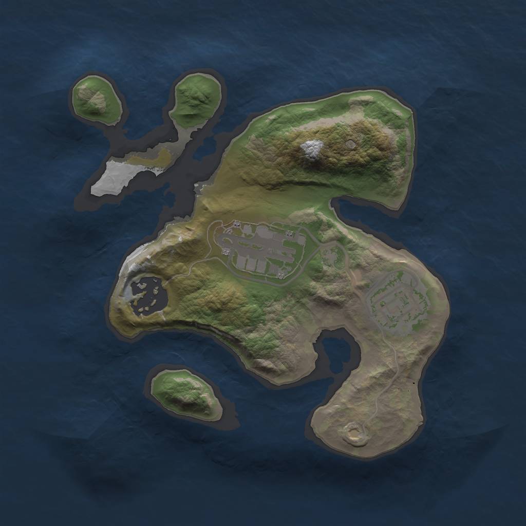 Rust Map: Barren, Size: 2000, Seed: 38358376, 5 Monuments