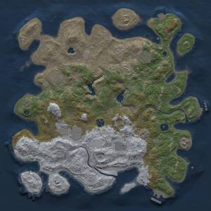 Thumbnail Rust Map: Procedural Map, Size: 4000, Seed: 2020637635, 13 Monuments
