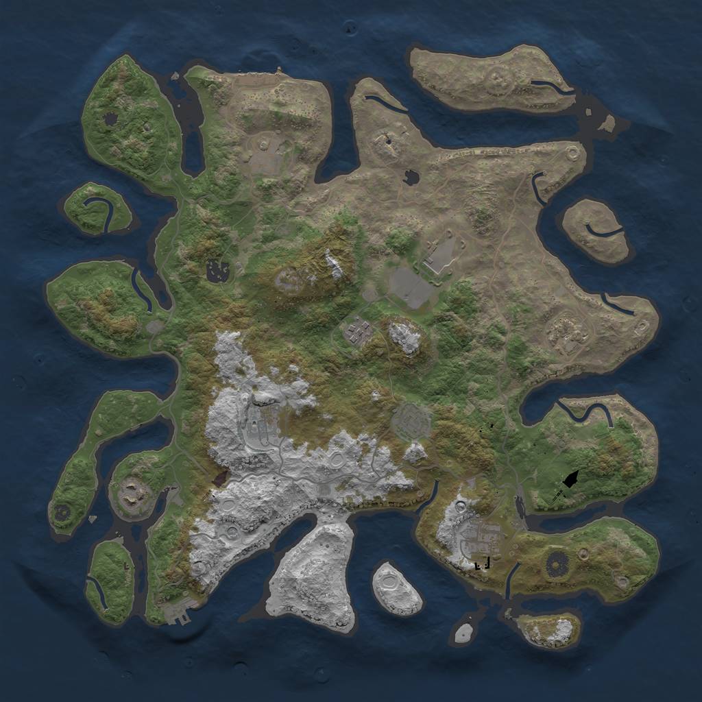 Rust Map: Procedural Map, Size: 4250, Seed: 18558, 20 Monuments