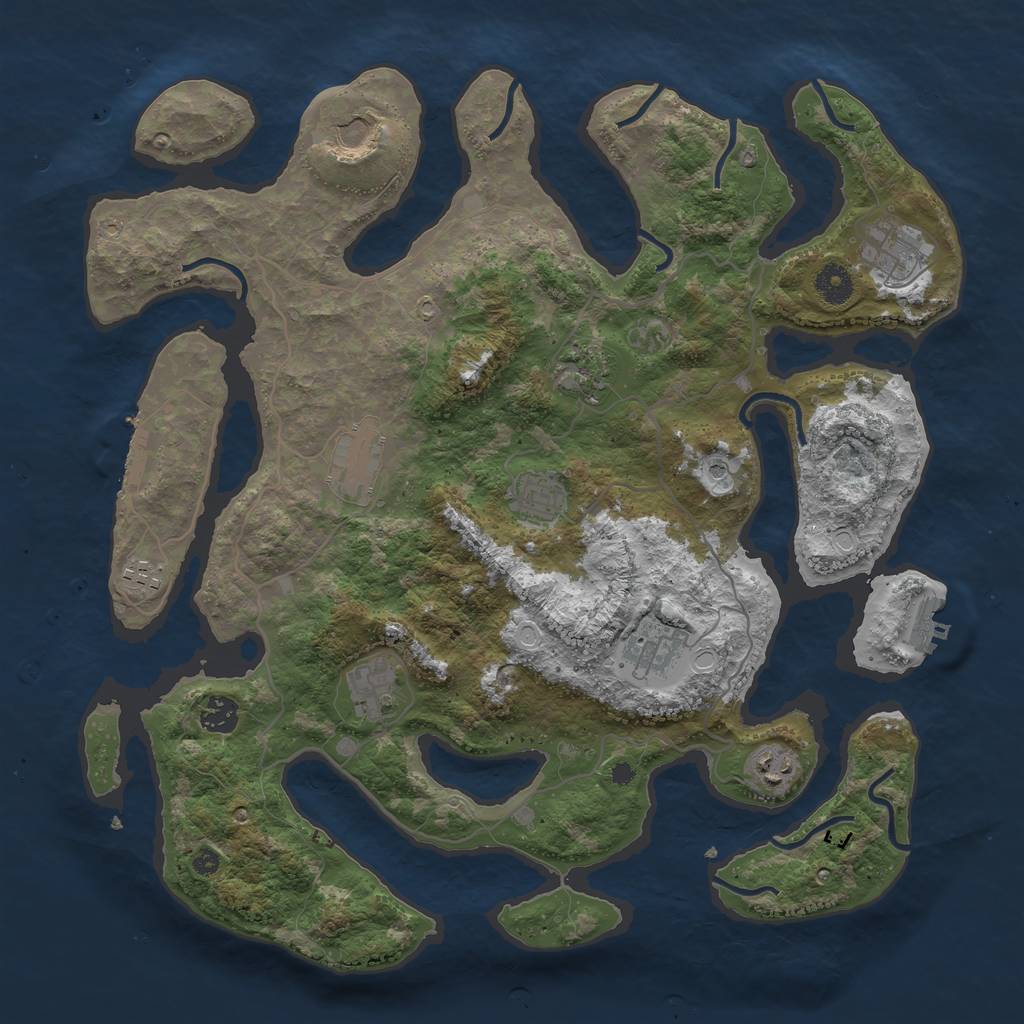 Rust Map: Procedural Map, Size: 4000, Seed: 112806, 21 Monuments