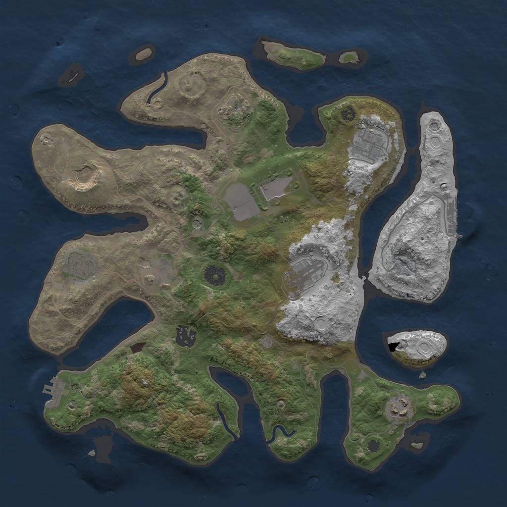 Rust Map: Procedural Map, Size: 3600, Seed: 99502, 20 Monuments