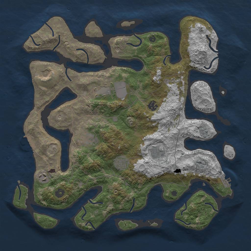 Rust Map: Procedural Map, Size: 4000, Seed: 475606, 19 Monuments