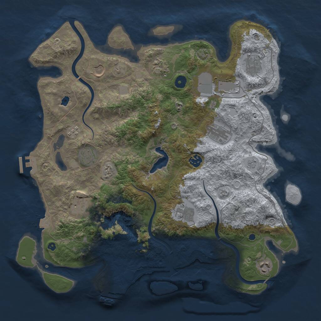 Rust Map: Procedural Map, Size: 4000, Seed: 475606, 17 Monuments