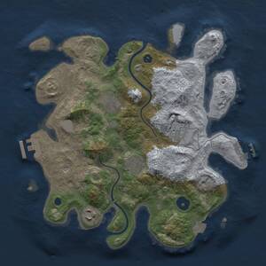 Thumbnail Rust Map: Procedural Map, Size: 3000, Seed: 2099051953, 10 Monuments