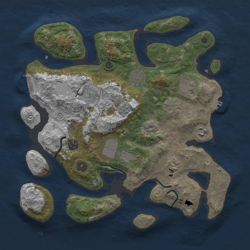 Rust Map: Procedural Map, Size: 3550, Seed: 92475196, 19 Monuments