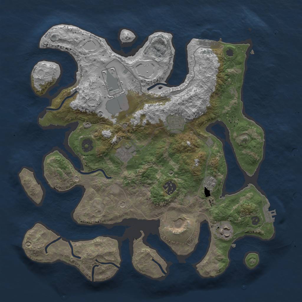 Rust Map: Procedural Map, Size: 3500, Seed: 100004594, 18 Monuments