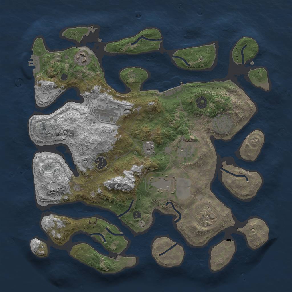 Rust Map: Procedural Map, Size: 3600, Seed: 1606689408, 19 Monuments