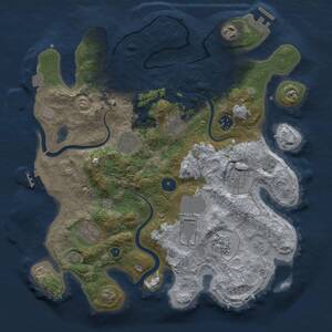 Thumbnail Rust Map: Procedural Map, Size: 3500, Seed: 1745783433, 15 Monuments