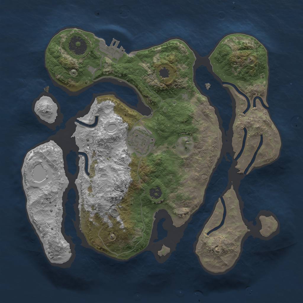 Rust Map: Procedural Map, Size: 2500, Seed: 4567, 10 Monuments