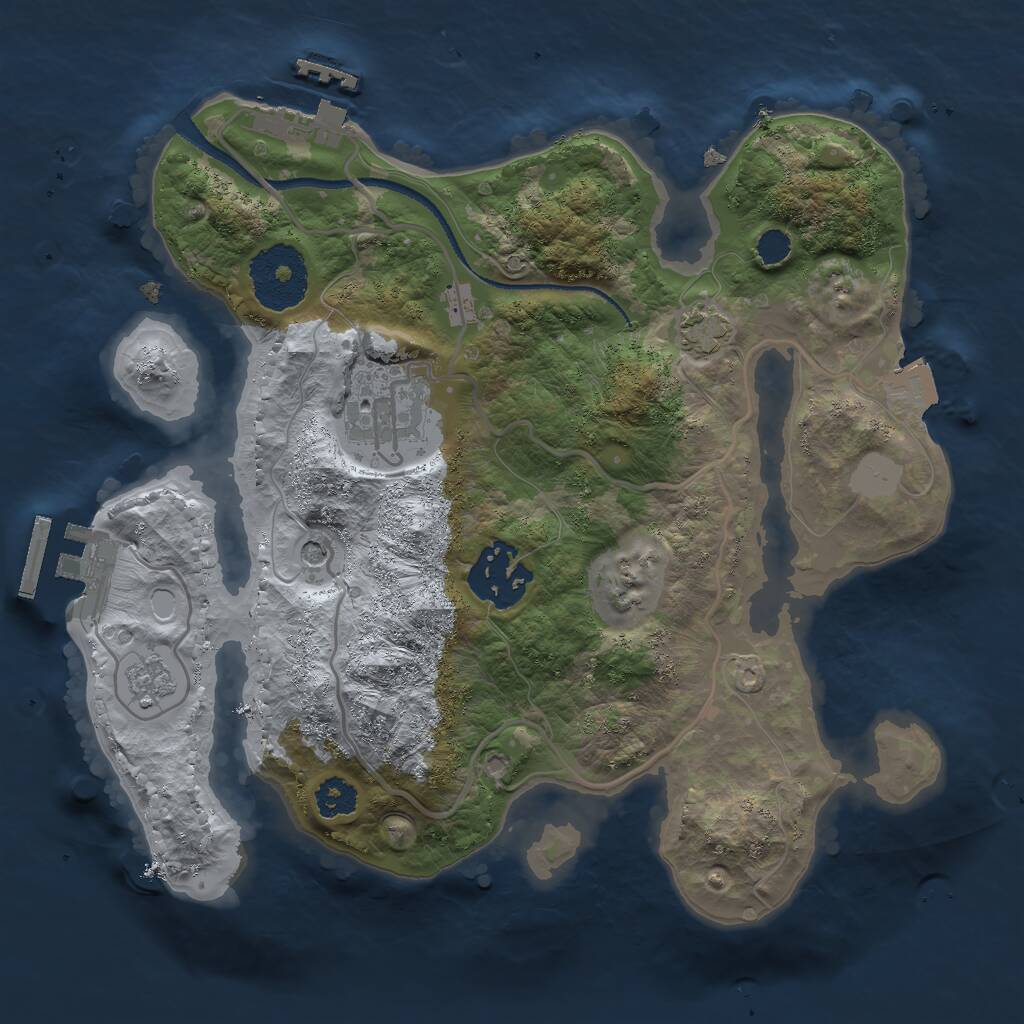 Rust Map: Procedural Map, Size: 2500, Seed: 4567, 8 Monuments
