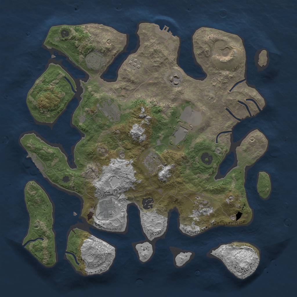 Rust Map: Procedural Map, Size: 3700, Seed: 868885375, 21 Monuments