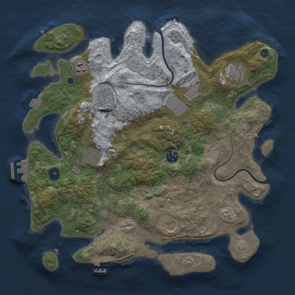 Rust Map: Procedural Map, Size: 3700, Seed: 4787951, 14 Monuments